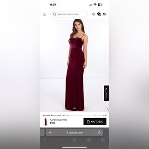 Azazie Solange velvet bridesmaid dress in Cabernet